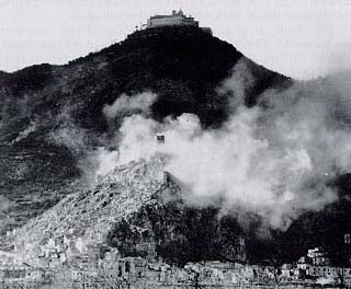 Cassino: the monastery, the castle, and the town.