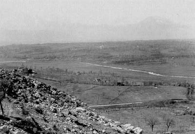 The Rapido River viewed from Monte Trocchio.