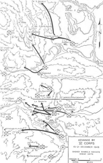 Map Advance by VI Corps 15-21 December 1943