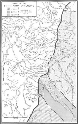 Map of the Fifth Army offensive late November 1943